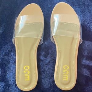 Clear Sandal in Nude Patent